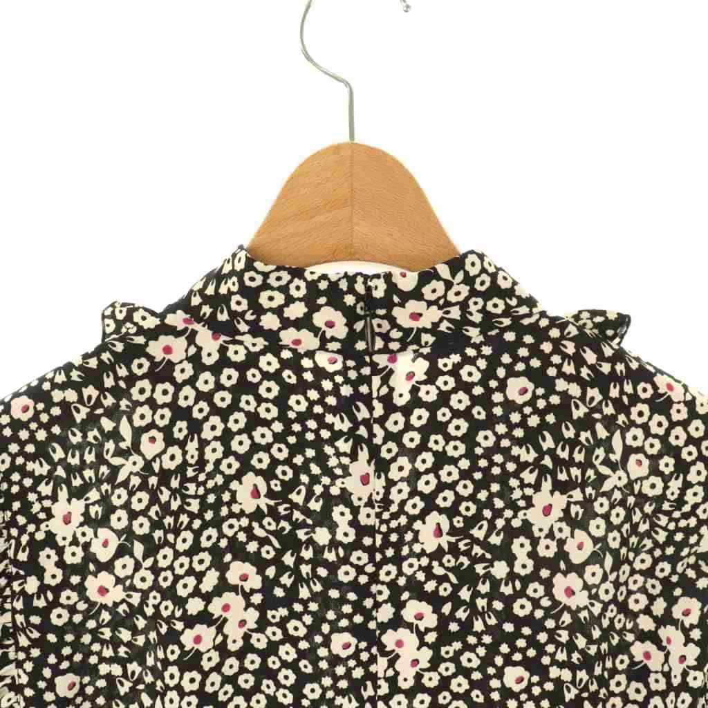 martinique マルティニークバックサテンフラワーフリルブラウス