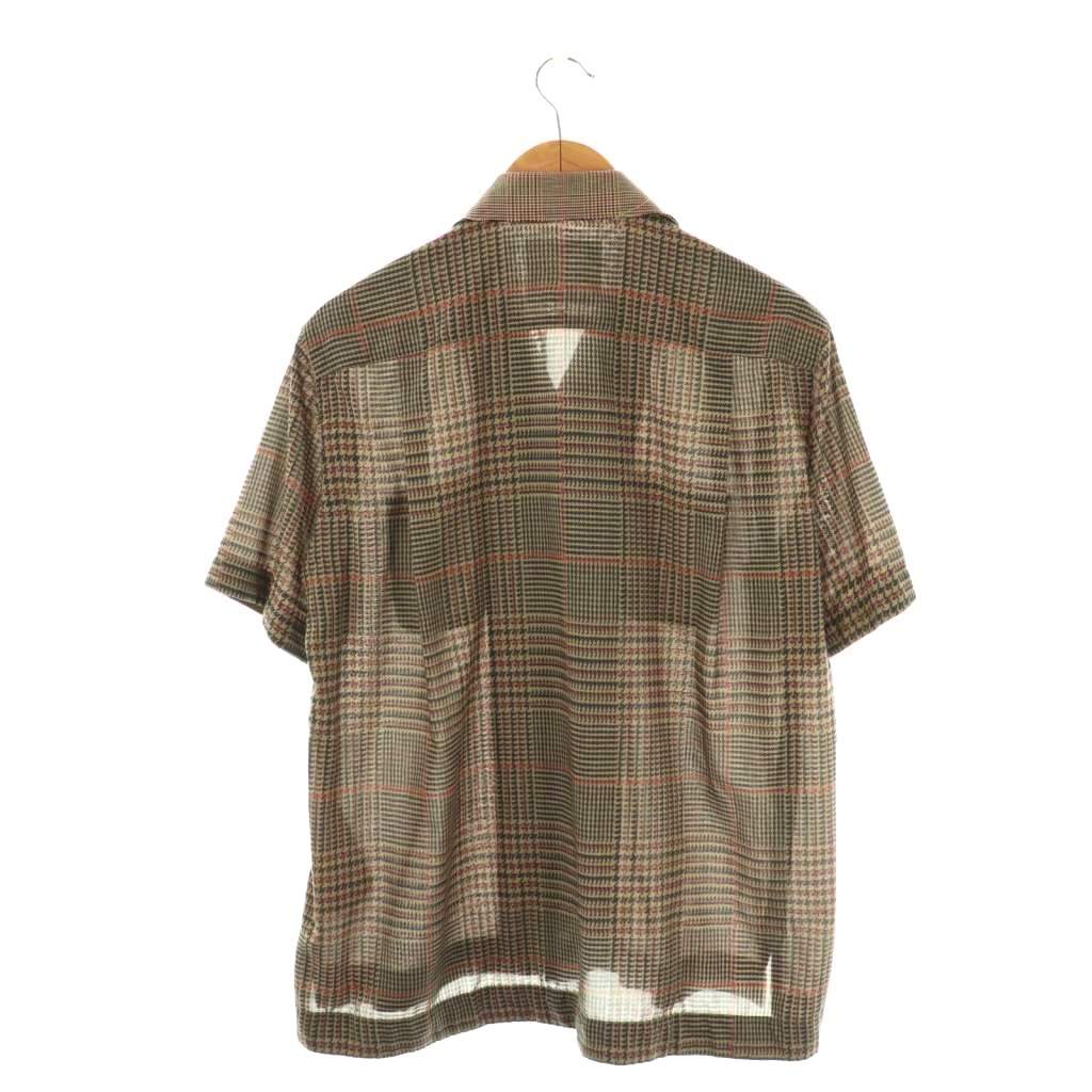 サカイ sacai オープンカラーシャツ チェック 1 ブラウン マルチカラー  