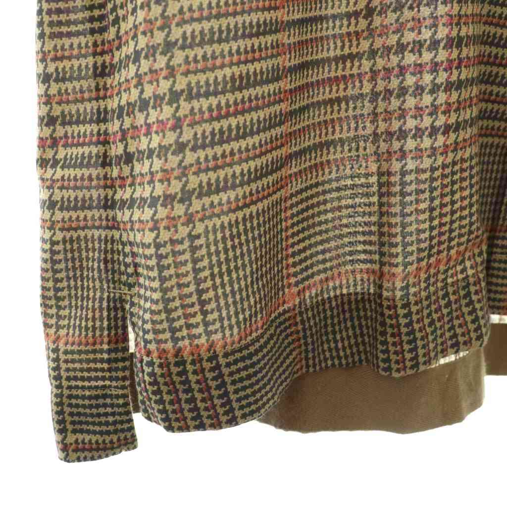 サカイ sacai オープンカラーシャツ チェック 1 ブラウン マルチカラー  