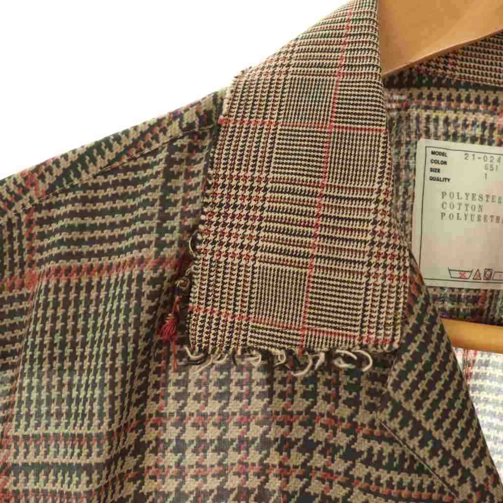 サカイ sacai オープンカラーシャツ チェック 1 ブラウン マルチカラー  