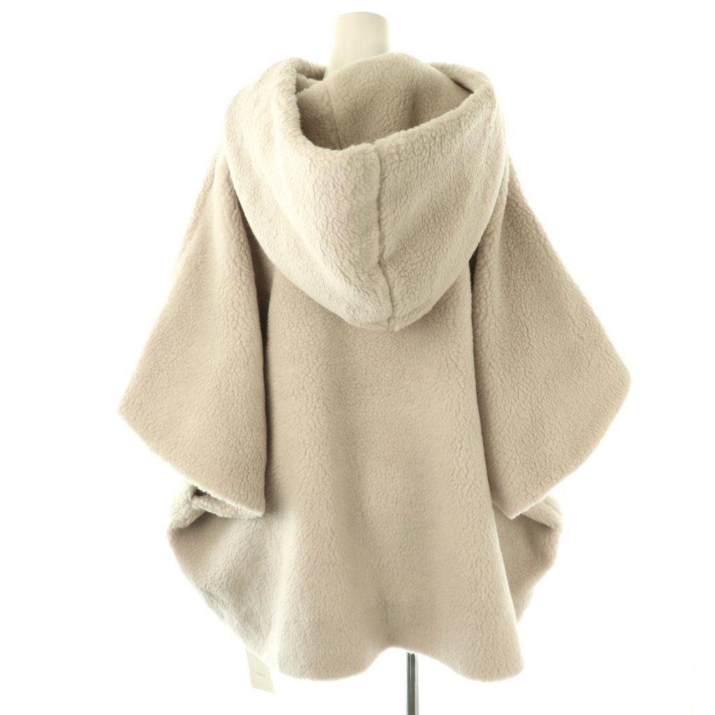 未使用品 ル フィル LE PHIL ポンチョウール混ボアジャケット フード F