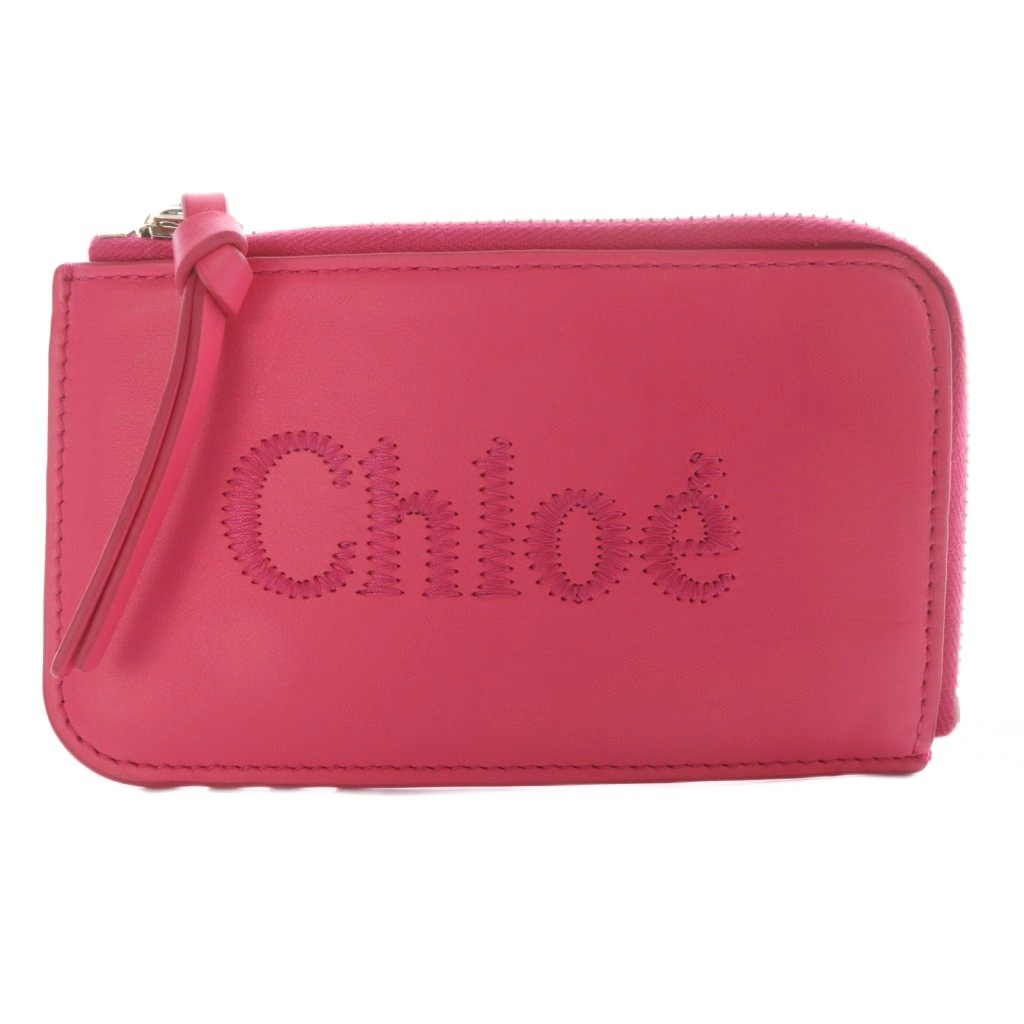 クロエ CHLOE ロゴ刺繍 スモールパース カードケース コインケース  