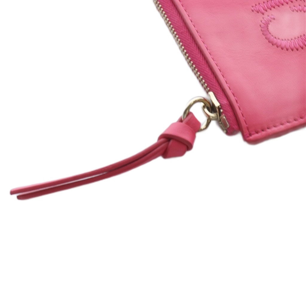 クロエ CHLOE ロゴ刺繍 スモールパース カードケース コインケース  