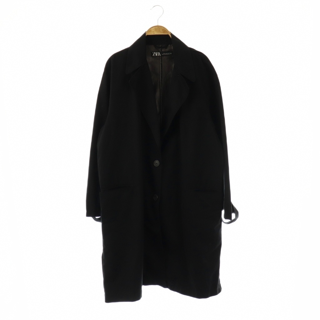 美品 ZARA ザラ チェスターコート メンズ 4WAY COAT ブラック 黒 40 L
