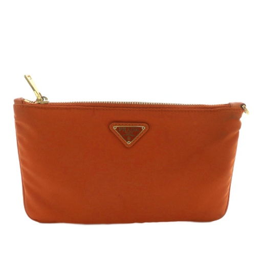 プラダ PRADA フラットポーチ ナイロン オレンジ 橙色 /AS □OS