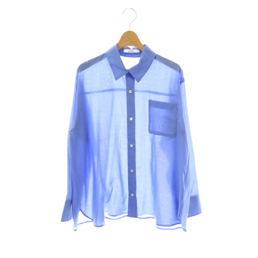 スナイデル SNIDEL 25AW Sustainable シアーシャツ F ブルー /DO □OS 