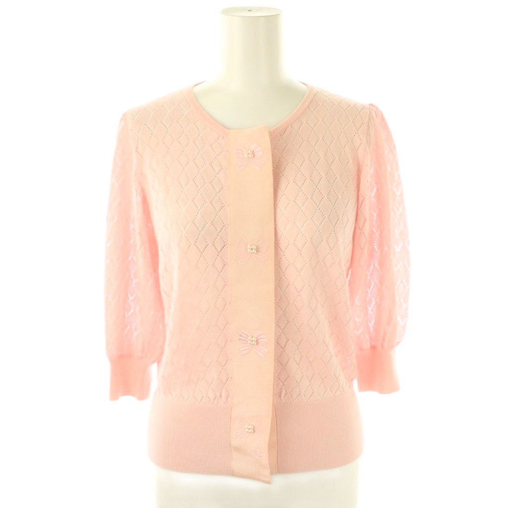 エムズグレイシー　ニット　ピンク　リボン M'S GRACY - ピンクリボンニット 38の通販 by プニ's shop｜エムズ