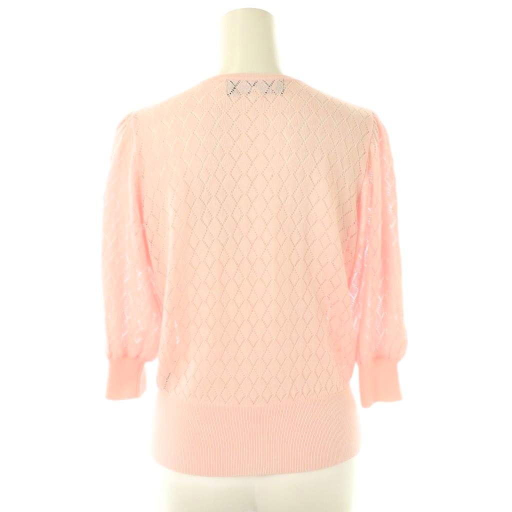 エムズグレイシー M'S GRACY リボン刺繍ニットカーディガン 五分袖