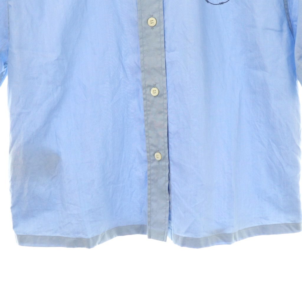 プラダ PRADA 23年 P459GR ロゴ刺繍 BD ハーフスリーブシャツ ボタン