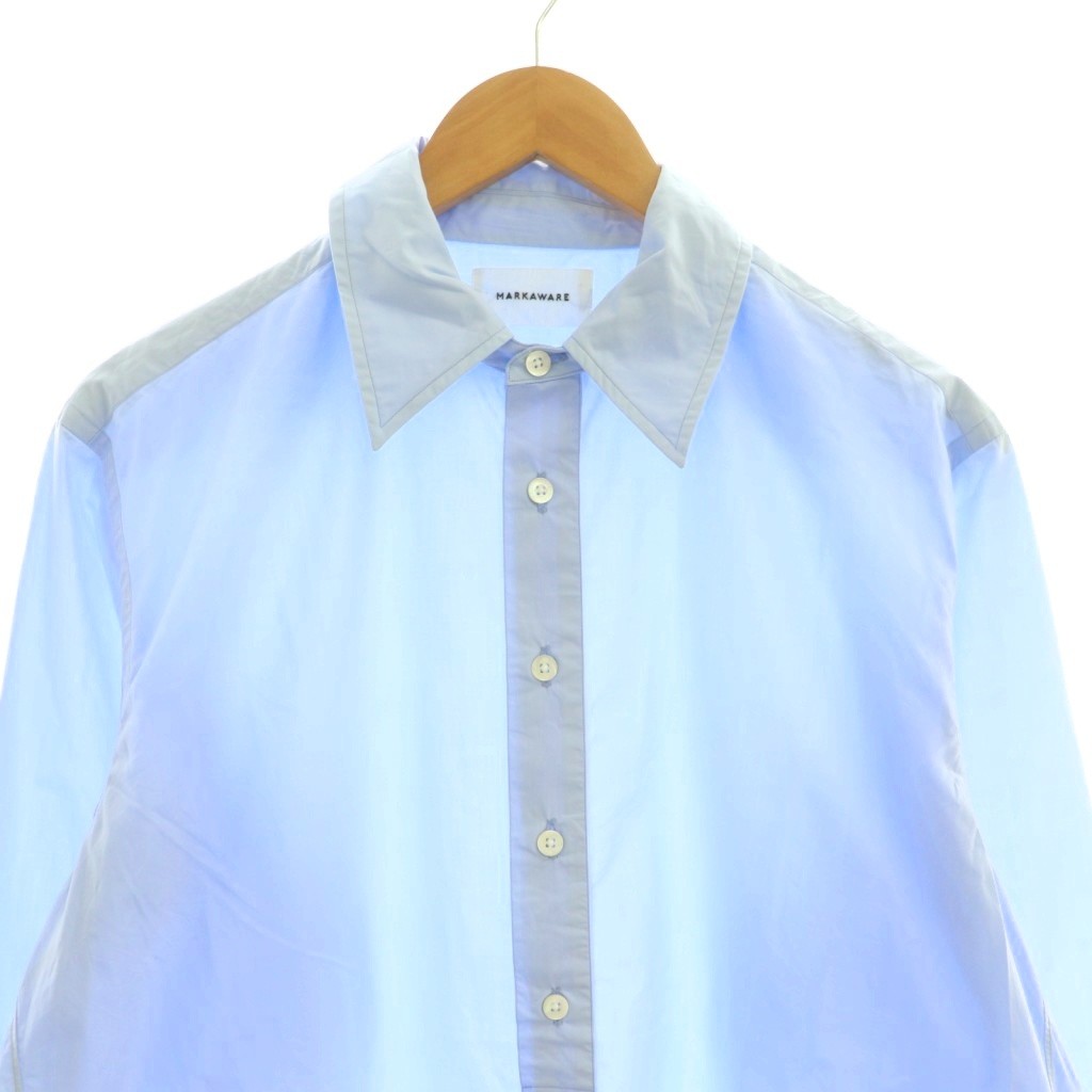 マーカウェア MARKA WARE MA COMFORT FIT SHIRTシャツ コットン 2 青  