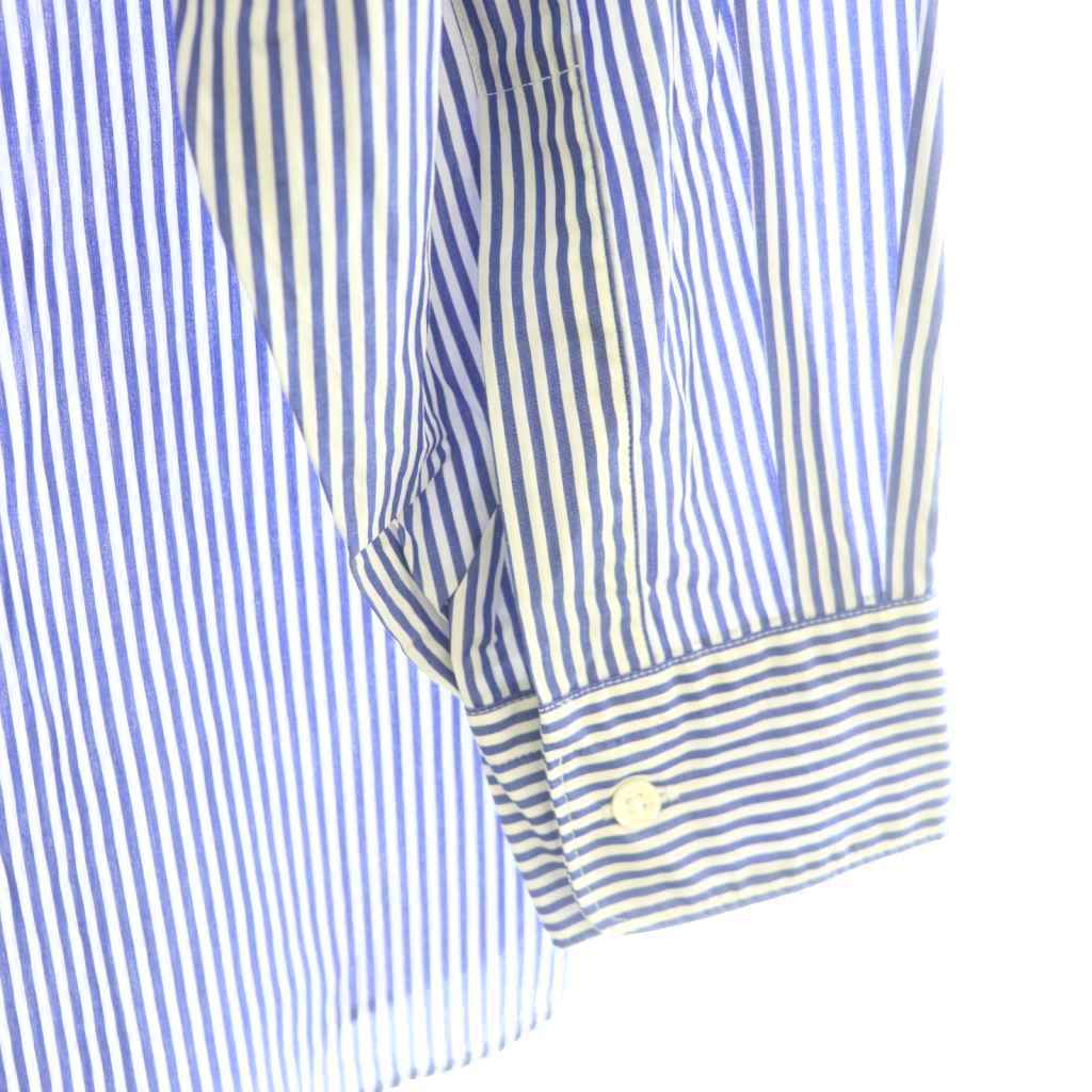 Graphpaper 青白ストライプ 長袖シャツ F Graphpaper (グラフペーパー) High Count Regular Collar Shirt