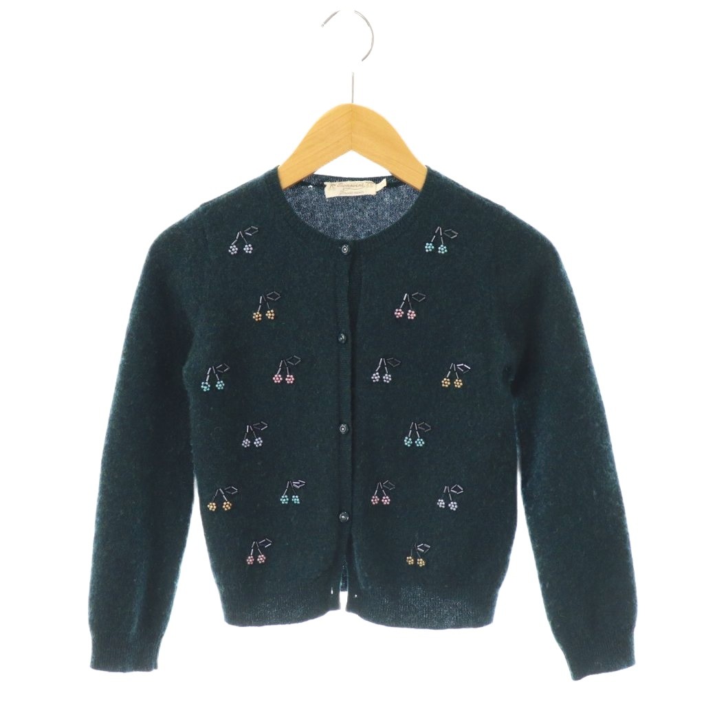 ボンポワン　2019aw チェリー刺繍入りカーディガン4A Bonpoint - ボンポワン 2019aw チェリー刺繍入りカーディガン4Aの通販