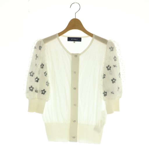 エムズグレイシー M'S GRACY お花刺繍入りクチュールニット