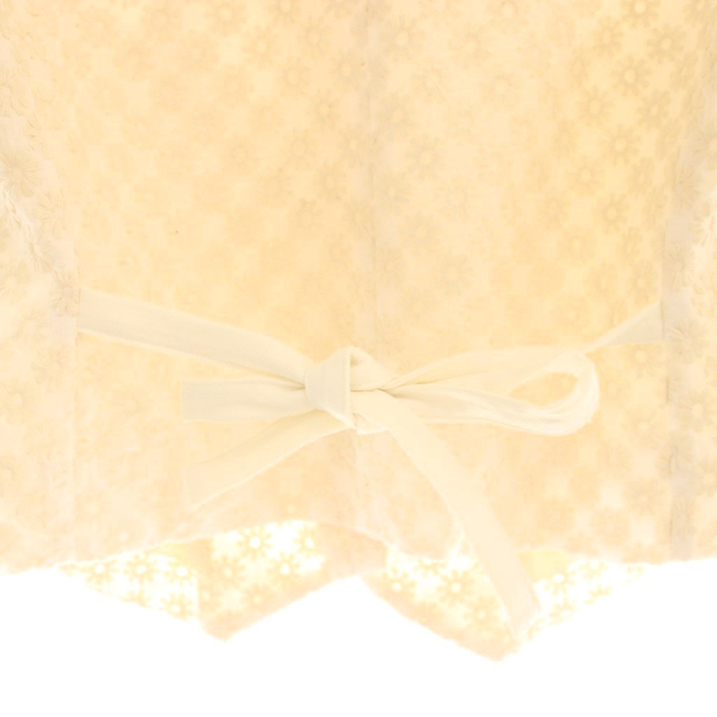 ヨリ yori 25SS フラワー刺繍ミニジレ ベスト Vネック 36 アイボリー