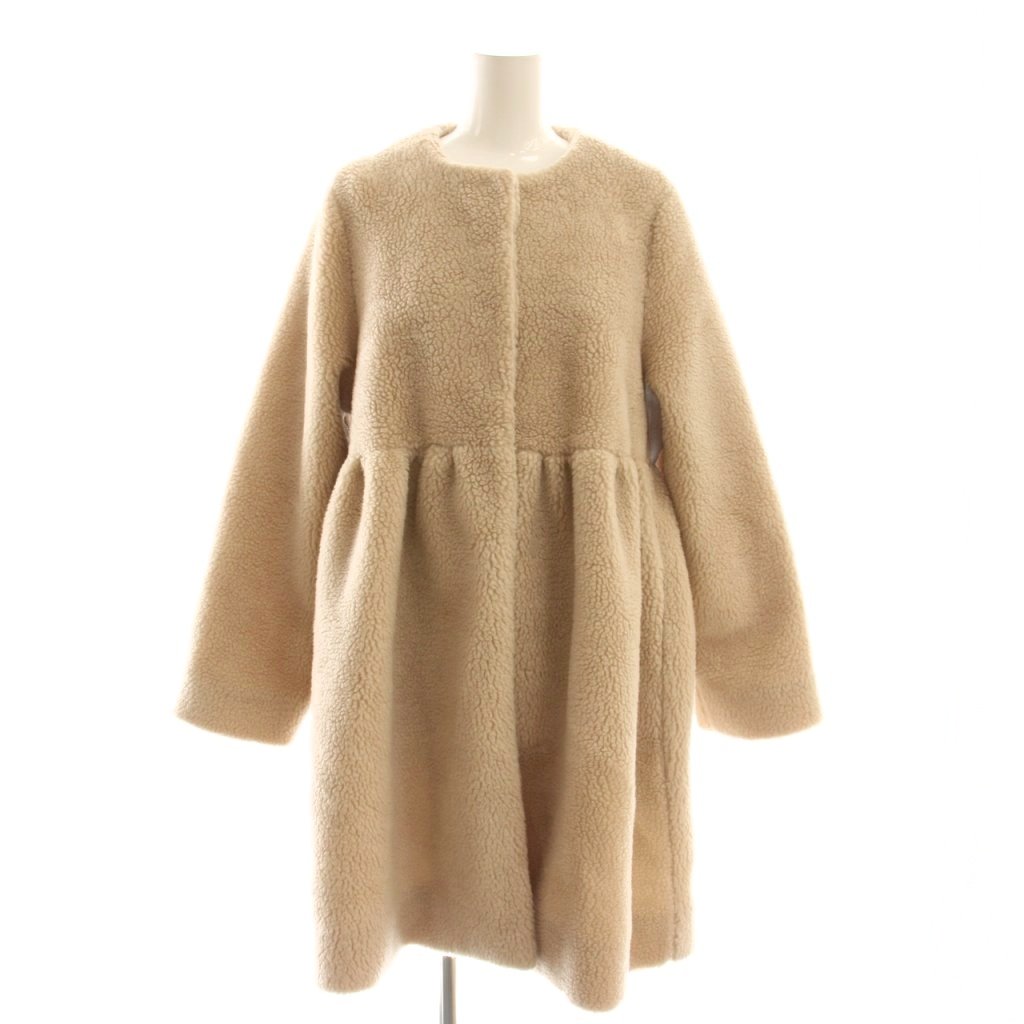 ヨリ yori もふボアコート アウター ロング ノーカラー 36