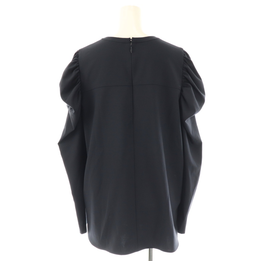 ヨリ yori 24AW タックショルダーハンサムブラウス リボン 38 ネイビー 