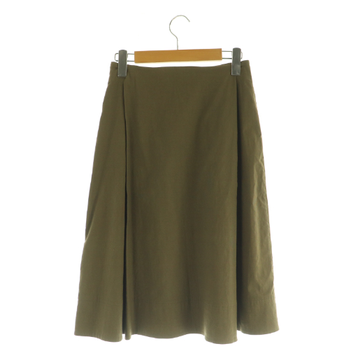 マルニ　フレアースカート　38 マルニ MARNI フレアスカート ロング リネン混 ストレッチ 38 カーキ