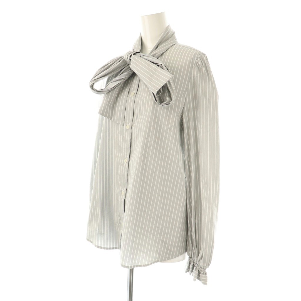 ソブ sov. ダブスタ 25SS パフスリーブストライプボウタイブラウス