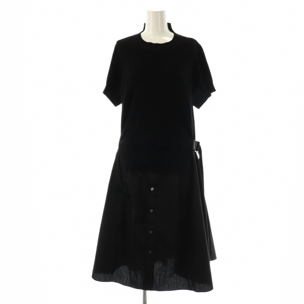 sacai サカイ ニットドッキングワンピース カシミヤ ウール sacai サカイ ニットドッキングワンピース カシミヤ ウール