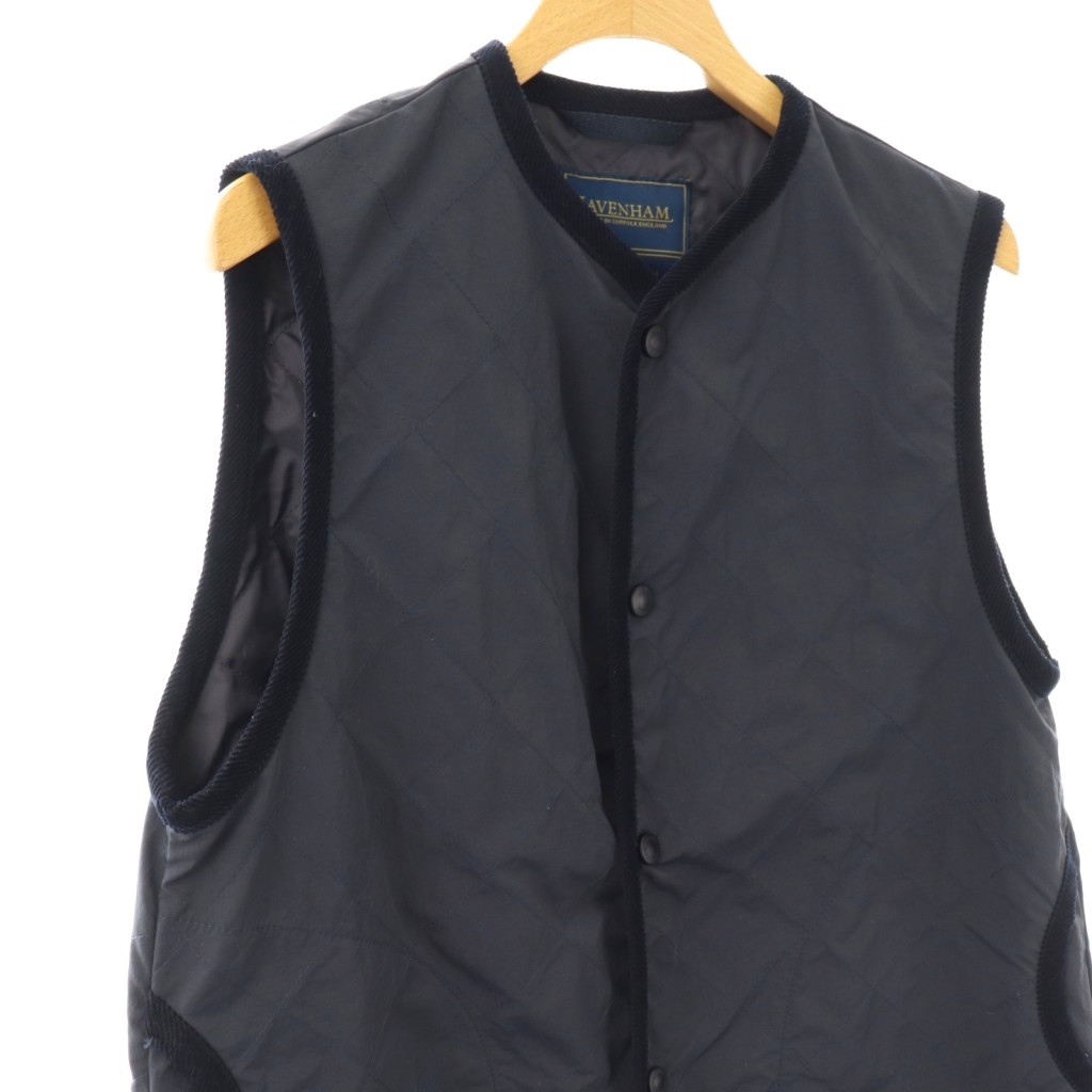 ラベンハム LAVENHAM キルティング ベスト パイピング 38 ネイビー /DF