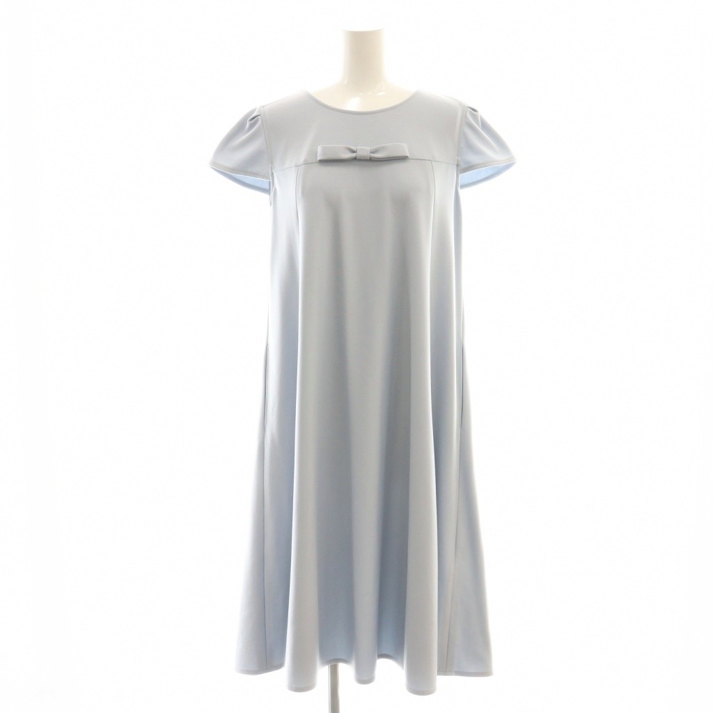 ルネ Rene ベーシック リボンストレッチドレス ワンピース 34 スモーク  