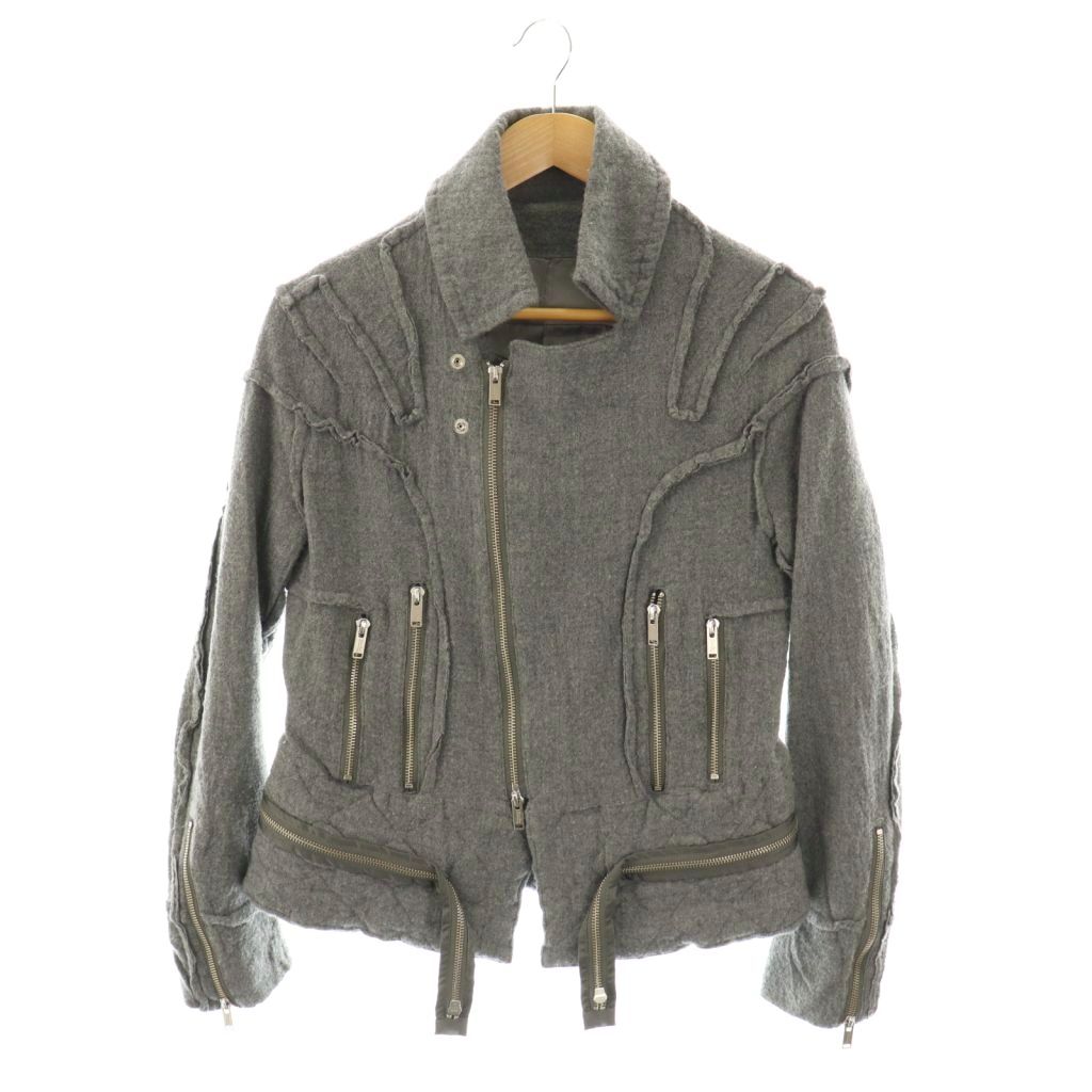 最終価格UNDERCOVER UNDERCOVERISM ライダース グレー 2 アンダーカバー UNDERCOVER ウール ライダースジャケット ブルゾン 2