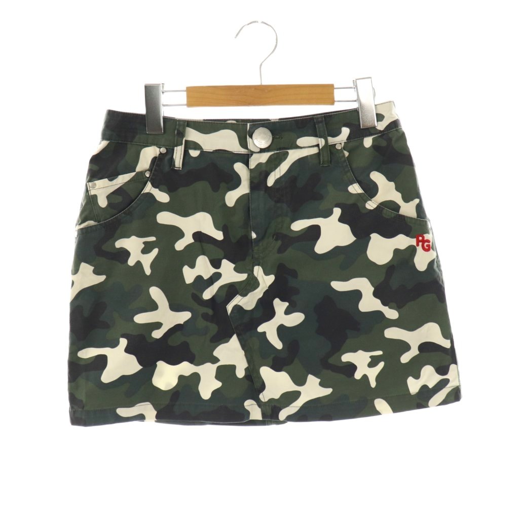 PEARLY GATES ゴルフウェアカモフラ柄スカート PEARLY GATES パーリーゲイツ スカート カモフラ グレー系 0 中古