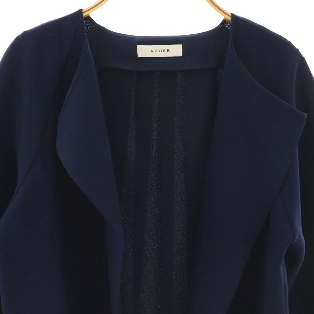 アドーア ADORE プリーツドッキングニットジャケット ノーカラー 38