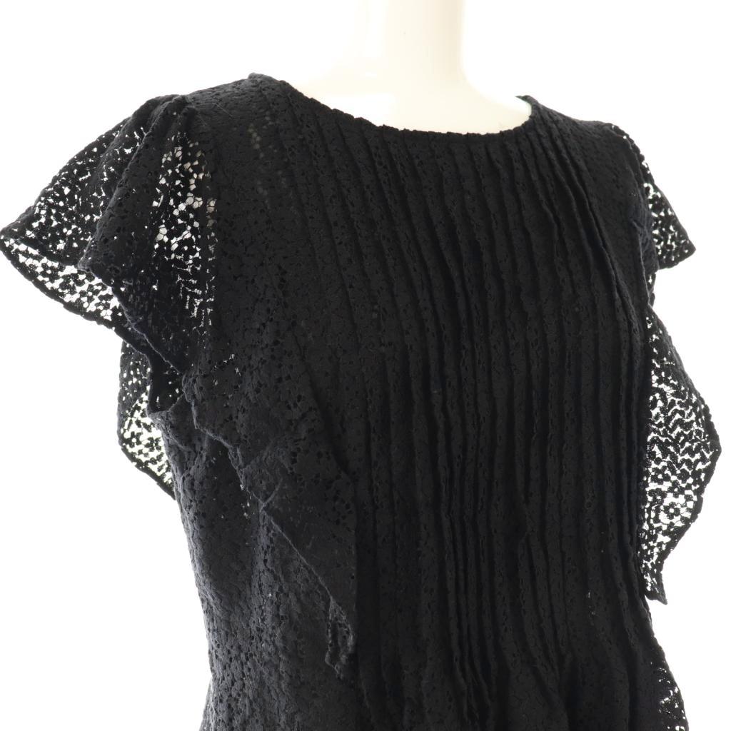 JUSGLITTY レースチュニック　ブラウス　新品 ジャスグリッティー JUSGLITTY 25SS レースチュニックブラウス 1 黒