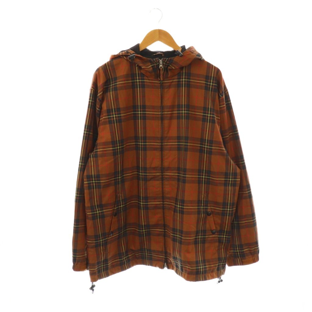 ステューシー STUSSY チェックジップアップパーカー XL ブラウン ステューシー STUSSY チェックジップアップパーカー XL ブラウン