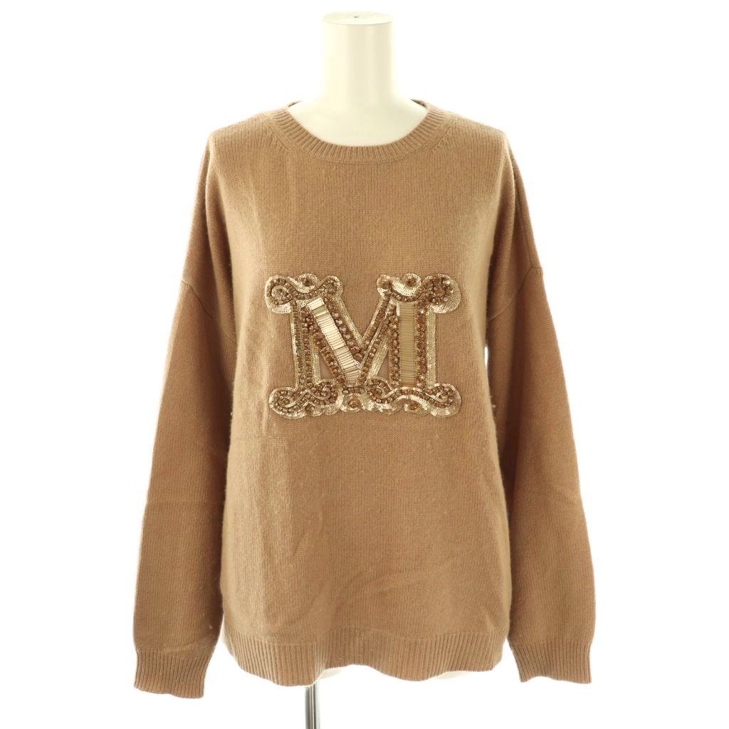 マックスマーラ MAX MARA 23年 PALATO Mロゴ ビジュー ウール カシミヤ