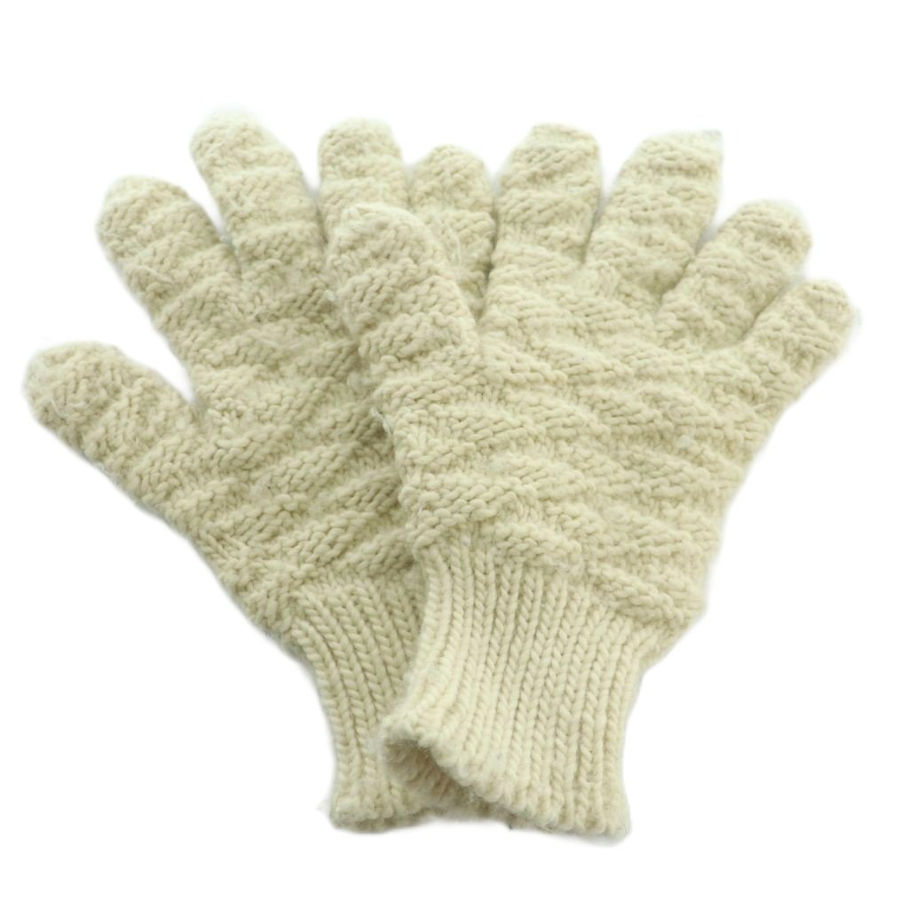 【中古】ボッテガヴェネタ 手袋 ニットグローブ ウール ウェーブ柄 S アイボリー 670159 V10K0 /MI ■OS レディース ボッテガヴェネタ BOTTEGA VENETA 手袋 ニットグローブ ウール