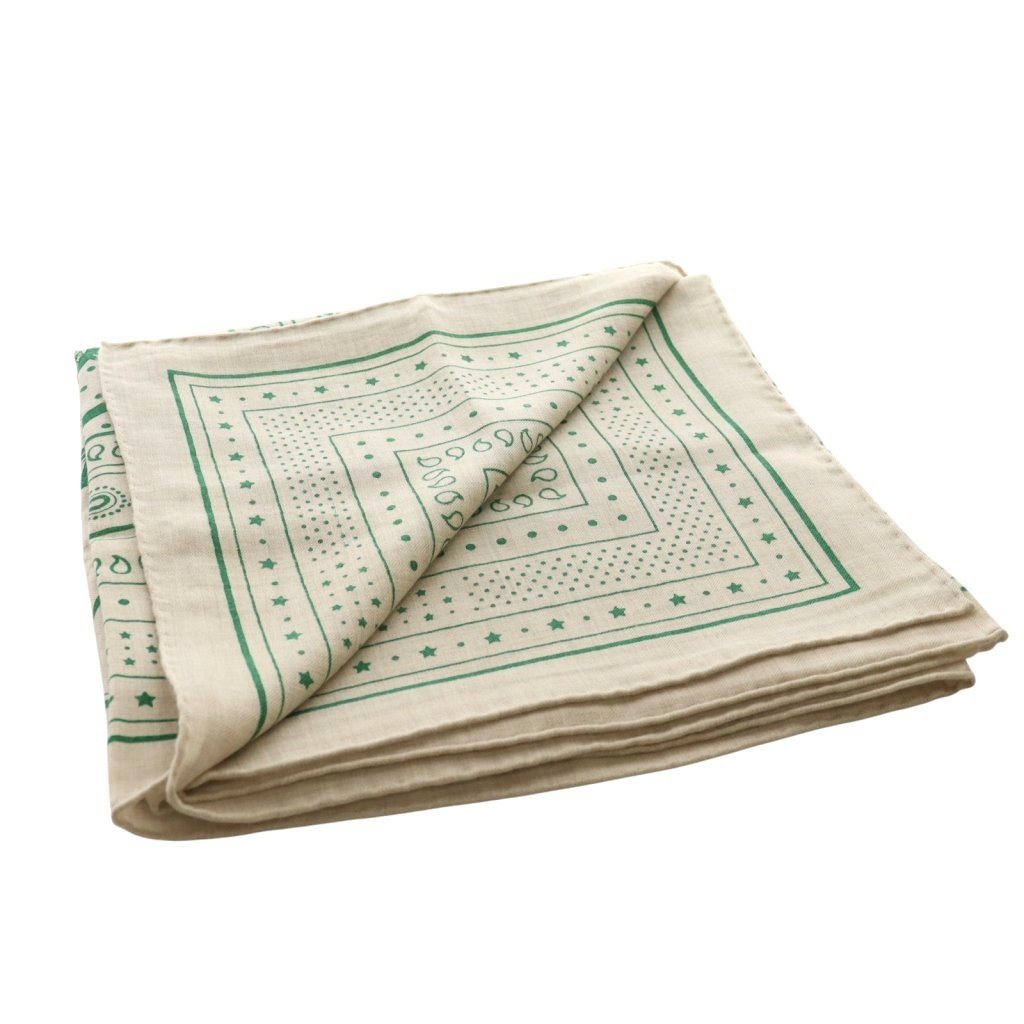 HERMES 花柄スカーフ ベージュ/グリーン エルメス HERMES カレジェアン SPRINGS BANDANA スカーフ ストール 緑