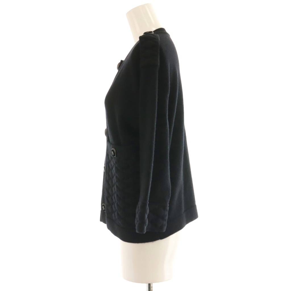 シャネル　カーディガン　ココマーク　34 ブラック 2024年 春夏 新作 CHANEL シャネル カーディガン 花柄 ココマーク 黒