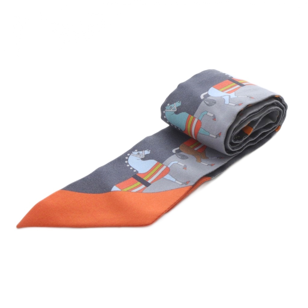 エルメス HERMES ツイリー ロカバール ROCABAR スカーフ 総柄 グレー  