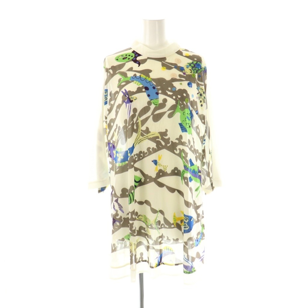 トクコプルミエヴォル TOKUKO 1er VOL 魚プリント チュール チュニック