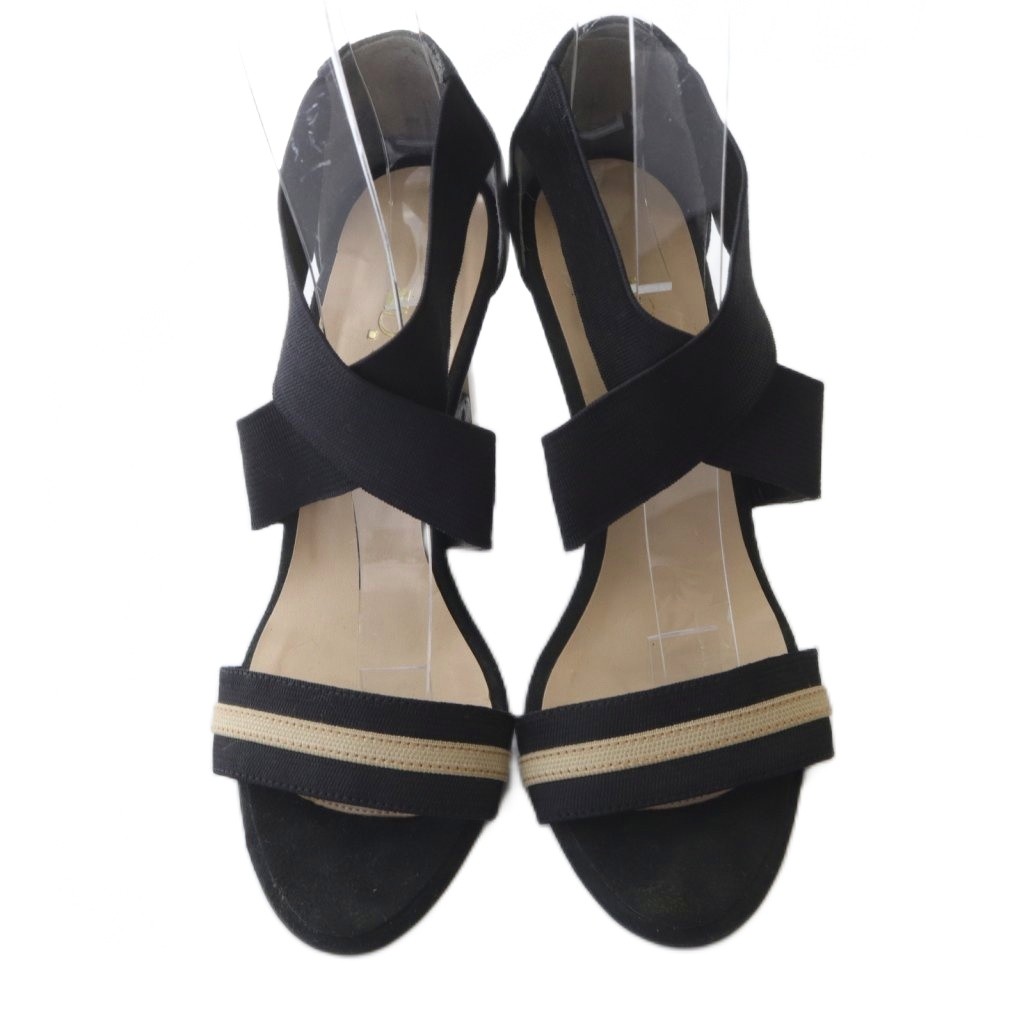 ダイアナ DIANA ウェッジソール サンダル ストラップ 24cm 黒 ブラック