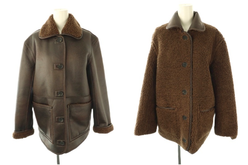 ザラ ZARA リバーシブルフェイクレザーダブルフェイスコート ボア XS