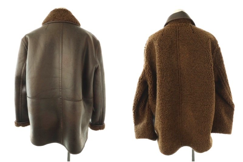 ザラ ZARA リバーシブルフェイクレザーダブルフェイスコート ボア XS