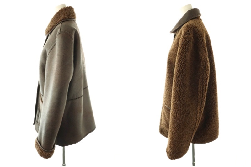 ザラ ZARA リバーシブルフェイクレザーダブルフェイスコート ボア XS