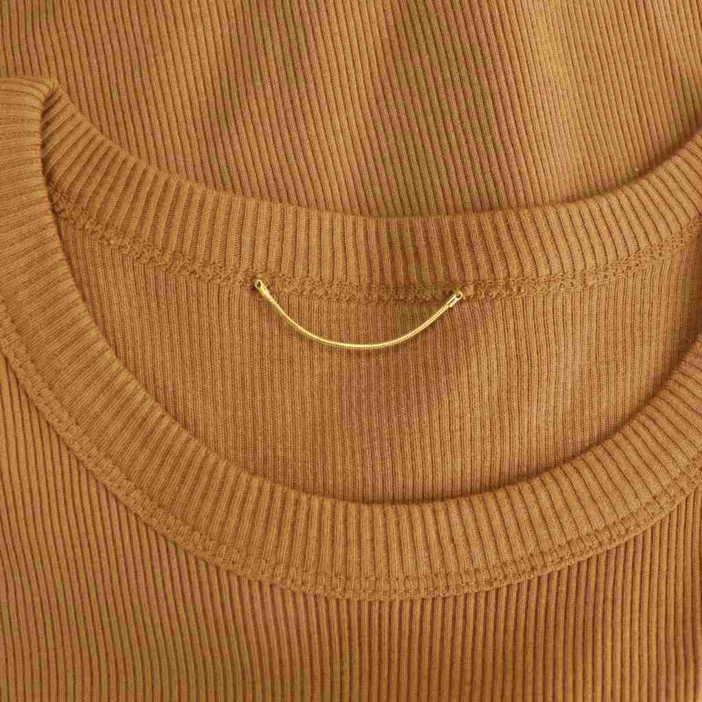 新品タグ付き★Deuxieme Classe RIB Tシャツ キャメル ドゥーズィエムクラス DEUXIEME CLASSE RIB Tシャツ カットソー 七分袖