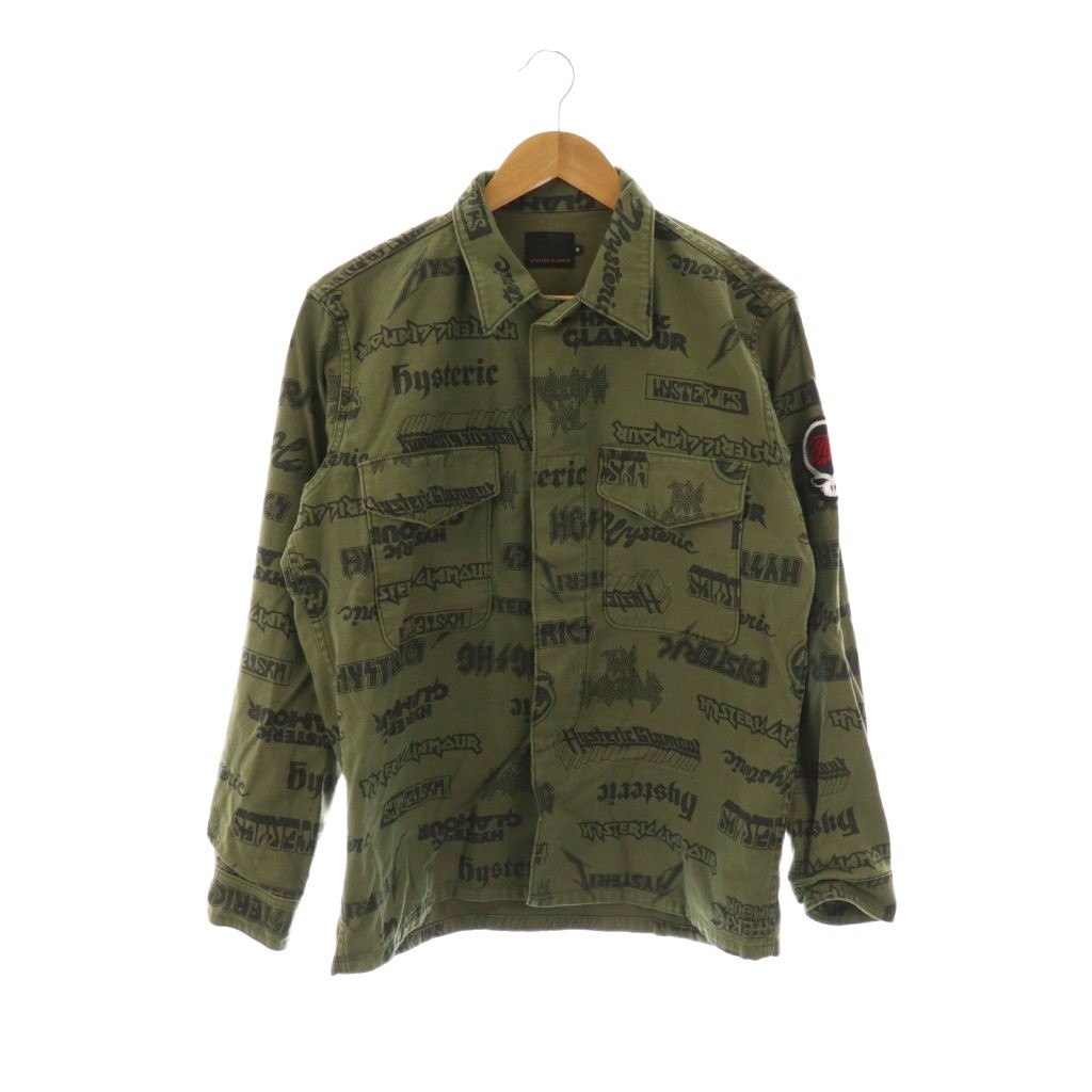 HYSTERIC GLAMOUR カモフラージュ ミリタリーシャツS ヒステリックグラマー HYSTERIC GLAMOUR 02173AH14 METAL LOGOL/S