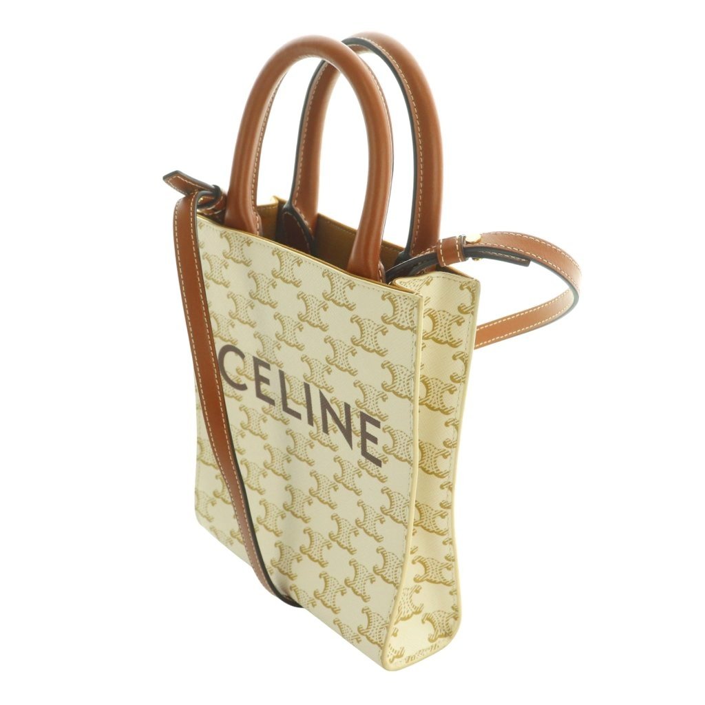 CELINE    ミニ バーティカルカバ/トリオンフ キャンバス タン CELINE ミニ バーティカル トリオンフ キャンバス ミニ バーティカル