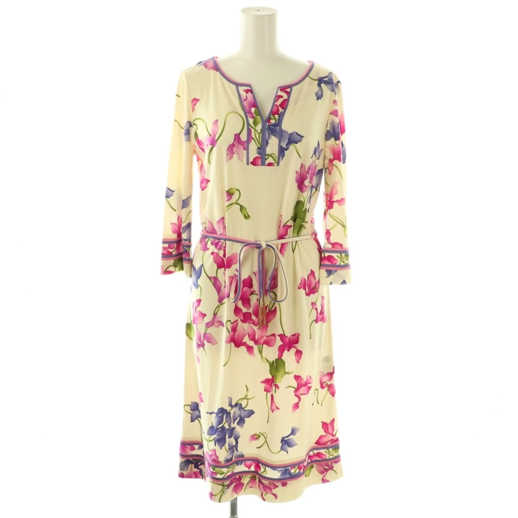 LEONARD FASHION 花柄七分袖ロングワンピース 42 LEONARD - 極美品