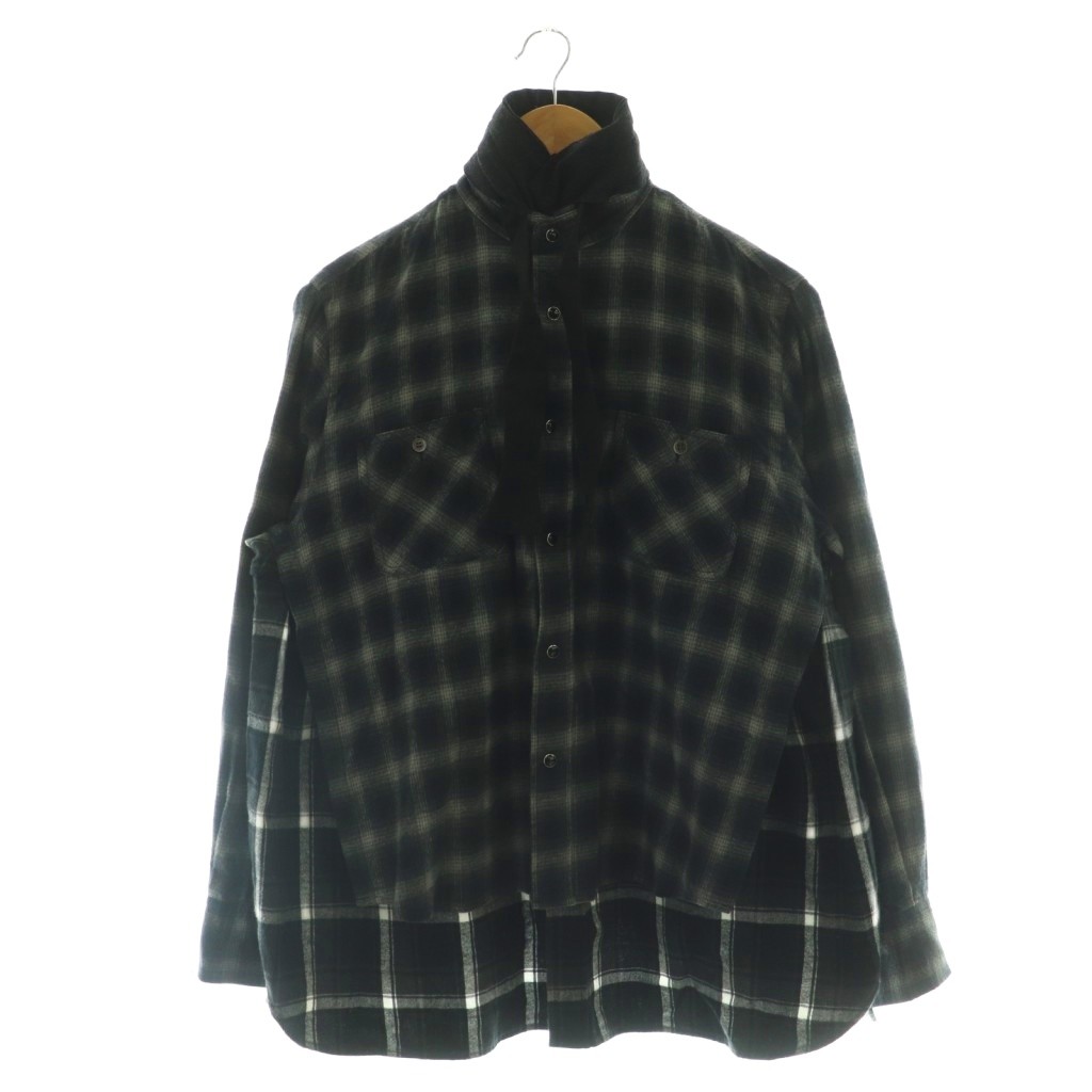 サカイ sacai 20-02237M レイヤードチェックシャツ 長袖 前開き 