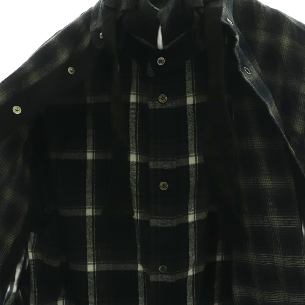 サカイ sacai 20-02237M レイヤードチェックシャツ 長袖 前開き 