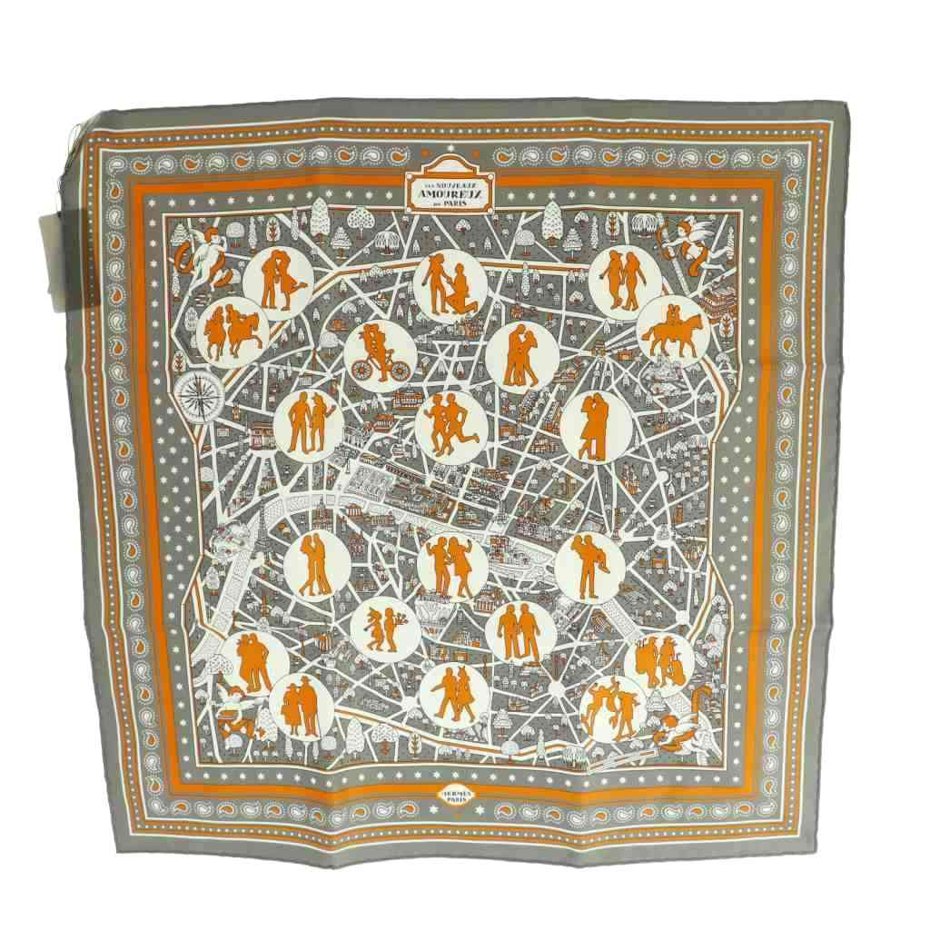 エルメス HERMES カレ55 LES NOUVEAUX AMOUREUX 新パリの恋人 バンダナ