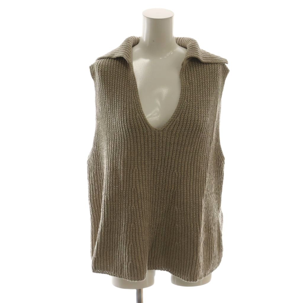 NOBLE ブラウン Vネック ノースリーブニットベスト NOBLE ブラウン Vネック ノースリーブニットベスト｜新品タグ付きNOBLE