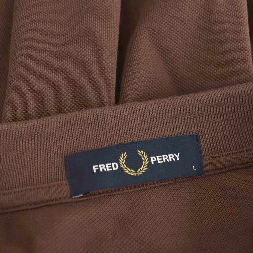 フレッドペリー FRED PERRY 長袖 ポロシャツ L ブラウン /HK □OS 
