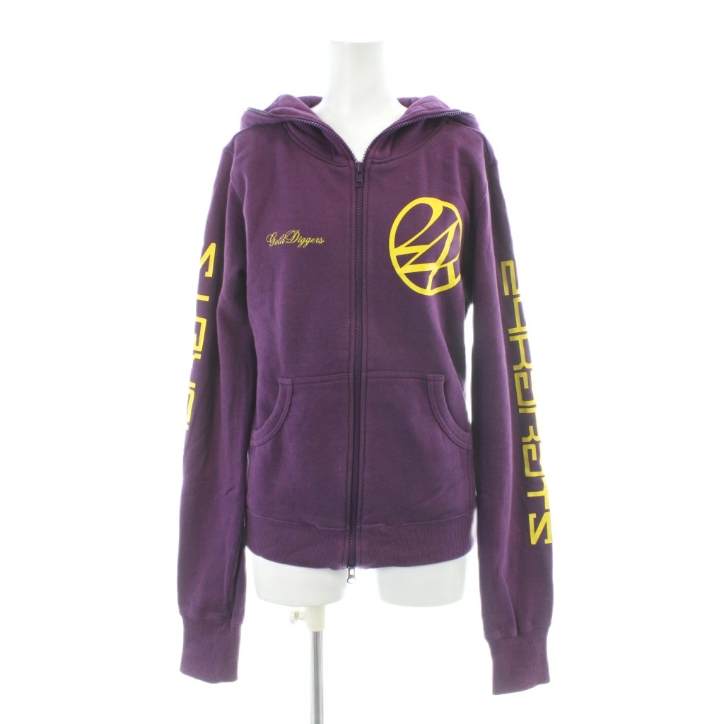 トゥエンティフォーカラッツ 24カラッツ 24karats ジップアップパーカー S 紫 パープル 長袖 フード付き ジップアップ /AB ■OS メンズ レディース